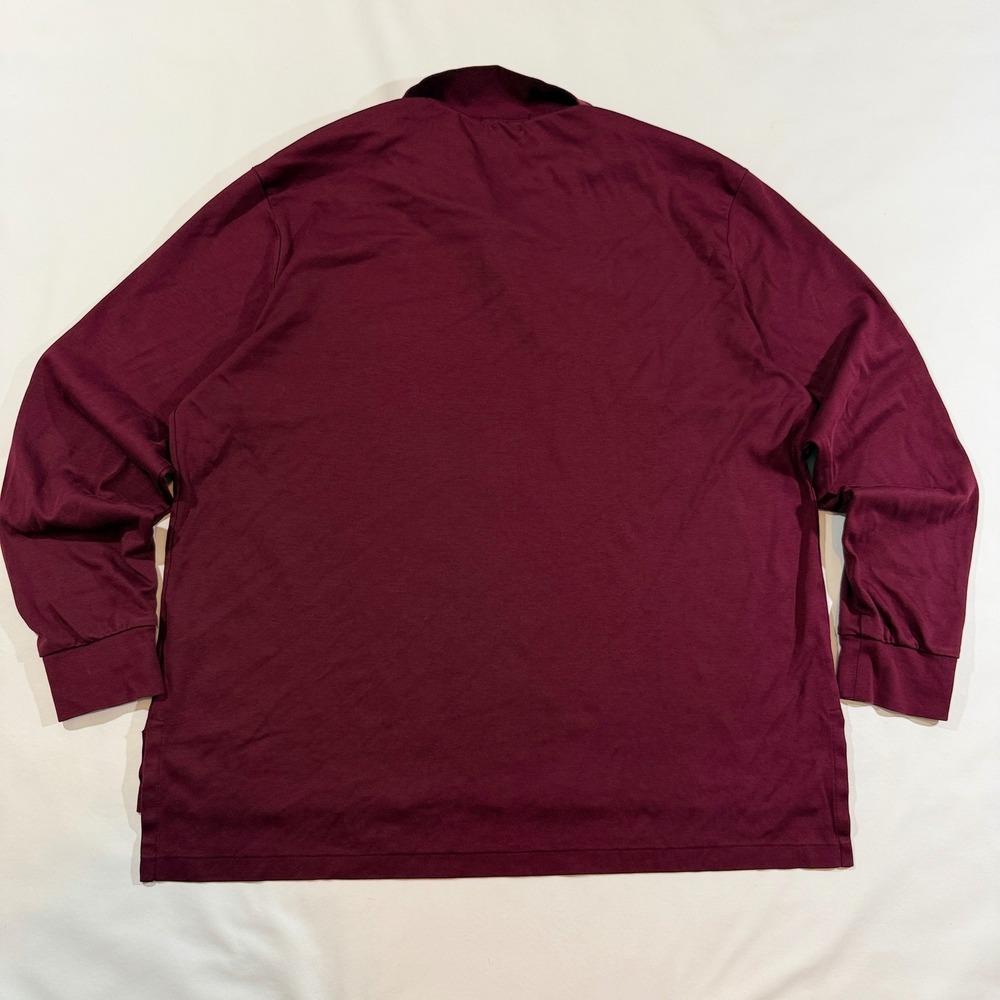 Polo Ralph Lauren Polo Shirt Mens XL Burgundy Good Pima Soft Touch Long Sleeve - Picture 2 of 8